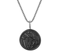 EZVFIRPDFZ St.Michael Collana in ossidiana nera per uomo