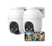 EZVIZ 2 telecamere di sorveglianza WiFi esterno 360°, 1080P telecamera IP di sicurezza, visione notturna a colori, AI rilevamento delle persone, monitoraggio automatico dello zoom, audio