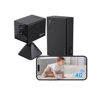 EZVIZ 4G LTE 2K Telecamera WiFi Interno, Telecamera a Batteria Power Bank, Audio Bidirezionale, Rilevamento di Persone, Registrazione Time-Lapse, Modalità AOV, Senza Fili, CB2 Kit Nero