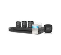 EZVIZ 4K PoE Kit Telecamera da Esterno, 4K NVR 4CH 16TB + 4x 8MP Telecamera, Rilevamento di Uomo/Veicolo, Visione Notturna a Colori, Impermeabile IP67, Registrazione 24/7