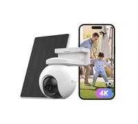 EZVIZ 8MP Telecamera WiFi Senza Fili per Esterni con Pannello Solare da 5W, Rilevamento di Persone/Veicoli, Telecamera Solare per Esterni a 360°, Modalità AOV, Difesa Attiva, CB8 Pro 4K Kit