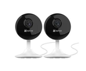 EZVIZ C1C Telecamera da Interno Wifi IP Camera 1080p Grandangolare visione notturna avviso movimento audio ad due vie grandangolare app mobile compatibile con Alexa confezione formato famiglia da 2