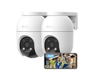 EZVIZ C8c 2MP 2PK Telecamera di Sorveglianza Wi-Fi da Esterno a 360° | Rilevamento Umano, Visione Notturna a Colori, Monitoraggio Auto-Zoom, Audio Bidirezionale, Difesa Attiva, IP65