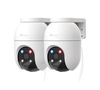 EZVIZ C8c 5MP 3K Kit da 2 Telecamere Wi-Fi Esterno, Telecamere Motorizzate 360°, Visione Notturna a Colori, Rilevamento AI Persone/Veicoli, Tracciamento Zoom Auto, Alexa/Google