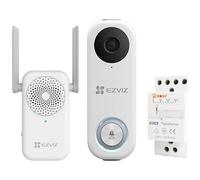 EZVIZ - DB1C, Kit videocitofono Wi-Fi, risoluzione 1080p, rilevamento delle Persone, Audio bidirezionale, Visione Notturna e IP65, H.265, Semplice Installazione Con cavo elettrico, Wireless