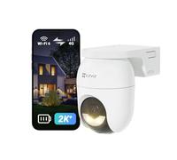 EZVIZ CB8 Lite 4G LTE Telecamera Esterno Senza Fili, 2K+/4MP 360° PTZ Telecamera Batteria, Rilevamento di Persone/Veicoli, Modalità AOV, Visione Notturna a Colori, Difesa Attiva