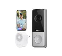 EZVIZ CP8 Kit Video Campanello Wi-Fi con Telecamera 3K a Batteria 9600 mAh | 100% Senza Fili, Rilevamento Persone IA, Audio Bidirezionale, Visione Notturna, Chime Incluso, Compatibilità con Alexa/Google