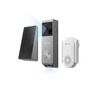 EZVIZ EP3x Pro Video Campanello a Batteria con Suoneria CH1, Doppio Obiettivo, Rilevamento di Persone/Pacchi, Visione Notturna a Colori, Pannello Solare Incluso, 32GB eMMC, Impermeabile, Alexa