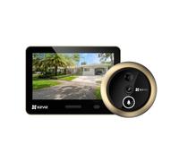 EZVIZ EP4 Spioncino Digitale WiFi 4K con Schermo Touch da 5,5", Batteria 7100mAh, Riconoscimento Facciale AI, Audio Bidirezionale, Visione Notturna, Rilevamento PIR, Supporta MicroSD 512GB, Oro