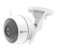 EZVIZ - Eztube 1080p Telecamera Di Sicurezza Con Night Vision, Difesa Attiva, Luce Stroboscopica E Sirena, Videocamera Esterna, 2 Antenne Audio A 2 Vi