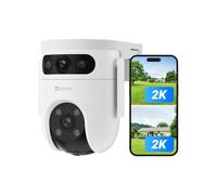 EZVIZ H9C 2K+2K Telecamera di Sorveglianza WiFi Esterna a Doppio Obiettivo, 360° PTZ, Tracciamento Automatico, Rilevamento di Forma Umana/Veicolo, Difesa Attiva, Visione Notturna a Colori 40M, Audio