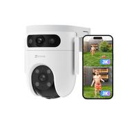 EZVIZ H9C 3K+3K Telecamera di Sorveglianza Wifi Esterna a Doppia Lente, 360° PTZ camera, Monitoraggio Auto, Rilevamento di Forma Umana/Veicolo,Difesa attiva,Visione Notturna Colore 40M, Audio