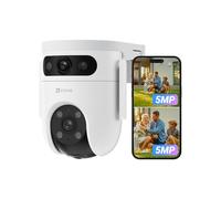 EZVIZ H9C 3K+3K Telecamera di Sorveglianza WiFi Esterna a Doppio Obiettivo, 360° PTZ, Tracciamento Automatico, Rilevamento di Forma Umana/Veicolo, Difesa Attiva, Visione Notturna a Colori 40M, Audio