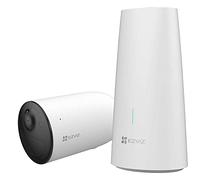Ezviz Hb3-B1 Kit Telecamera Da Esterno A Batteria + Base 2K Autonomia 120G Color Night Vision Difesa Attiva Sensore Movimento Custom Vocal Alert