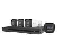 EZVIZ 4K PoE Kit Telecamera da Esterno, 4K NVR 4CH 16TB + 4x 8MP Telecamera, Rilevamento di Uomo/Veicolo, Visione Notturna a Colori, Impermeabile IP67, Registrazione 24/7