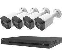 EZVIZ 4K PoE Kit Telecamera da Esterno, 4K NVR 4CH 16TB + 4x 8MP Telecamera, Rilevamento di Uomo/Veicolo, Visione Notturna a Colori, Impermeabile IP67, Registrazione 24/7