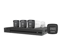 EZVIZ 4K PoE Kit Telecamera da Esterno, 4K NVR 4CH 16TB + 4x 8MP Telecamera, Rilevamento di Uomo/Veicolo, Visione Notturna a Colori, Impermeabile IP67, Registrazione 24/7