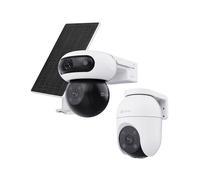 EZVIZ Pacchetto Composto da Telecamera Wifi per Esterni C8c 5MP e Telecamera Esterno 4G LTE CB90x Dual con Pannello Solare Kit