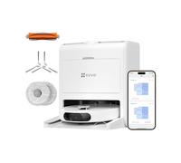 EZVIZ Robot Aspirapolvere e Lavapavimenti con Lavaggio Automatico, 2-in-1 Aspira e Lava, Navigazione Laser Rilevamento Ostacoli, Aspirazione 4000Pa, Telecamera 3K Integrata, Controllo APP/Alexa, RS2