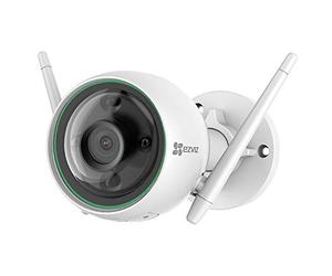 EZVIZ Telecamera di sicurezza intelligente per esterni, 1080p, con rilevamento di persone, visione notturna a colori, H.265, impermeabile IP67, zone di rilevamento personalizzabili, WiFi a 2,4 GHz,