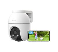 EZVIZ Telecamera Wi-Fi Esterno 3K, Telecamera Motorizzata per Esterni con Copertura a 360°, Visione Notturna a Colori, Rilevamento di Persone/Veicoli, Tracciamento Zoom Auto, Alexa/Google, C8c 5MP