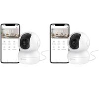 EZVIZ TY2 Telecamera da Interno Wifi IP Camera 1080p Grandangolare Visione Notturna Avviso Movimento Audio ad due vie Grandangolare App Mobile Compatibile con Alexa (Confezione da 2)