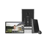 EZVIZ Videocitofono con Telecamera 2K senza fili, sblocco remoto porta/cancello, sblocco password/scheda, scheda SD da 512 GB, senza canone mensile, touch screen da 7 pollici, pannello solare incluso