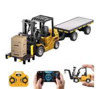 Ezweiji Mini Escavatore Telecomandato 1:64, Veicolo da Cantiere RC con Pala in Metallo e Cingoli, 12 Canali Giocattolo con USB-C, Auto Radiocomandata (Mini Carrello Elevatore Telecomandato)