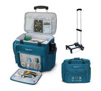 Ezy Roll Borsa per lavori artigianali, grande borsa con ruote staccabili, borsa per insegnante di rotolamento, organizer resistente all'acqua, borsa da lavoro su ruote, custodia per macchina da cucire