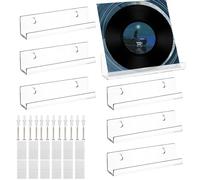 Ezydka 6 Supporti per Dischi in Vinile, 10 x 3,5 x 3 cm, Supporto da Parete in Acrilico per Album Fotografici e Oggetti da Collezione