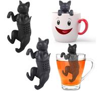 Ezydka Infusore per Tisane Silicone 2 Pezzi Infusore Tè, Colino per Tisane, Infusore tè Silicone, Filtro per Tè, Infusore te Gatto, Infusore Tisane per Teiere, Tazze e Bottiglie di Tè