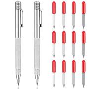 Ezydka Penne con Punta in Tungsteno 2pz Penna Carburo di Tungsteno con 12 Punte di Penna Aggiuntive, Tungsteno Carburo Punta Scriber per Scrivere su Legno, Acciaio e Vetro
