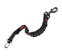 EzyDog Cintura di Sicurezza per Cani Auto - Cintura Regolabile Ammortizzata in Vera Cintura Auto, per Pettorina, con Sistema Zero Shock (52-66 cm, Nero)
