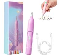 Ezypen - Electric Diamond Painting Pen with Vacuum Technology,Electric Diamond Painting Pen,2 Replacement Tip,Rechargeable IPX5 Waterproof Painter,for Diamond Painting (Purple)