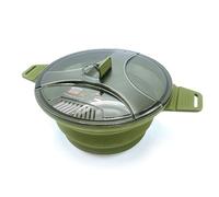 Ezystow - Pentola pieghevole da campeggio in silicone con base in acciaio inossidabile per calore diretto, pentole leggere e compatte per escursioni, viaggi zaino in spalla e camper da Wolf Outdoors