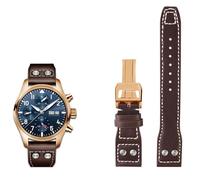 EZZON 20mm 21mm 22mm Cinturino In Vera Pelle Per IWC Big Pilot Lanciafiamme Piccolo Principe Mark Strap Willow Nail Bracciale, 22mm, Agata