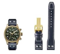 EZZON 20mm 21mm 22mm Cinturino In Vera Pelle Per IWC Big Pilot Lanciafiamme Piccolo Principe Mark Strap Willow Nail Bracciale, 22mm, Agata