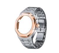 EZZON 4a GA2100/2110 Generazione Cinturini Ottagonale Cassa Full Metal Band con Modifica Corona Kit Cinturino In Acciaio Inox 316, Misura unica, Agata