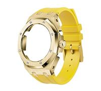 EZZON 5 ° caso molle del metallo della cinghia del silicone per il corredo di retrofit del mod di GA2100SKE-7A, Misura unica, Agata