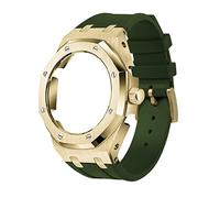 EZZON 5 ° caso molle del metallo della cinghia del silicone per il corredo di retrofit del mod di GA2100SKE-7A, Misura unica, Agata