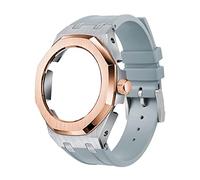 EZZON Cinturino in gomma adatto per GA2100/2100 cassa in metallo in acciaio inox cinturino in gomma fluoro+strumenti di modifica, Misura unica, Agata