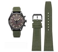 EZZON Cinturino in nylon di vacchetta, per IWC PILOT Portogallo Cinturino in tessuto 20mm 21mm 22mm Bracciale Nero Armygreen Blu Pelle bovina Cintura da polso, 22mm, Agata