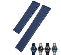 EZZON Cinturino per orologio da 20 mm 22 mm in gomma siliconica nero blu marrone per Tag Heuer CARRERA AQUARACER F1 cinturino impermeabile subacqueo, 20mm, Blu senza fibbia.