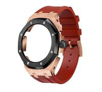 EZZON Lunetta in metallo di quarta generazione+cinturino in gomma fluoro, adatto per GA2100/GA-2110 Parti di ricambio per uomo/donna GA2100/GA-2110 Aggiornamento retrofit, Misura unica, Agata