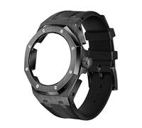 EZZON Lunetta in metallo di quarta generazione+cinturino in gomma fluoro, adatto per GA2100/GA-2110 Parti di ricambio per uomo/donna GA2100/GA-2110 Aggiornamento retrofit, Misura unica, Agata