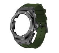 EZZON Lunetta in metallo di quarta generazione+cinturino in gomma fluoro, adatto per GA2100/GA-2110 Parti di ricambio per uomo/donna GA2100/GA-2110 Aggiornamento retrofit, Misura unica, Agata