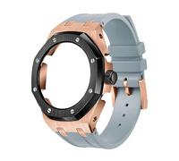 EZZON Lunetta in metallo di quarta generazione+cinturino in gomma fluoro, adatto per GA2100/GA-2110 Parti di ricambio per uomo/donna GA2100/GA-2110 Aggiornamento retrofit, Misura unica, Agata