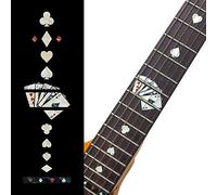 F-020PC-WT - Pennarelli adesivi intarsiati per chitarra, carte da gioco, colore: bianco perla