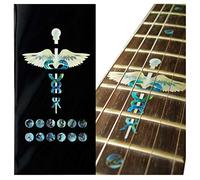 F-027CC - Adesivi per chitarra, motivo: caduceo (serpenti su una spada)
