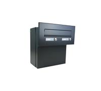 F-04 Cassetta per le lettere da parete in antracite RAL 7016 con 2 campanelli e 2 targhette